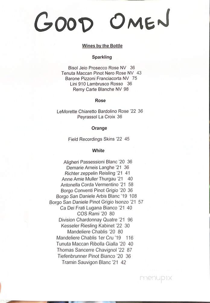 Good Omen - Zionsville, IN menu_pic