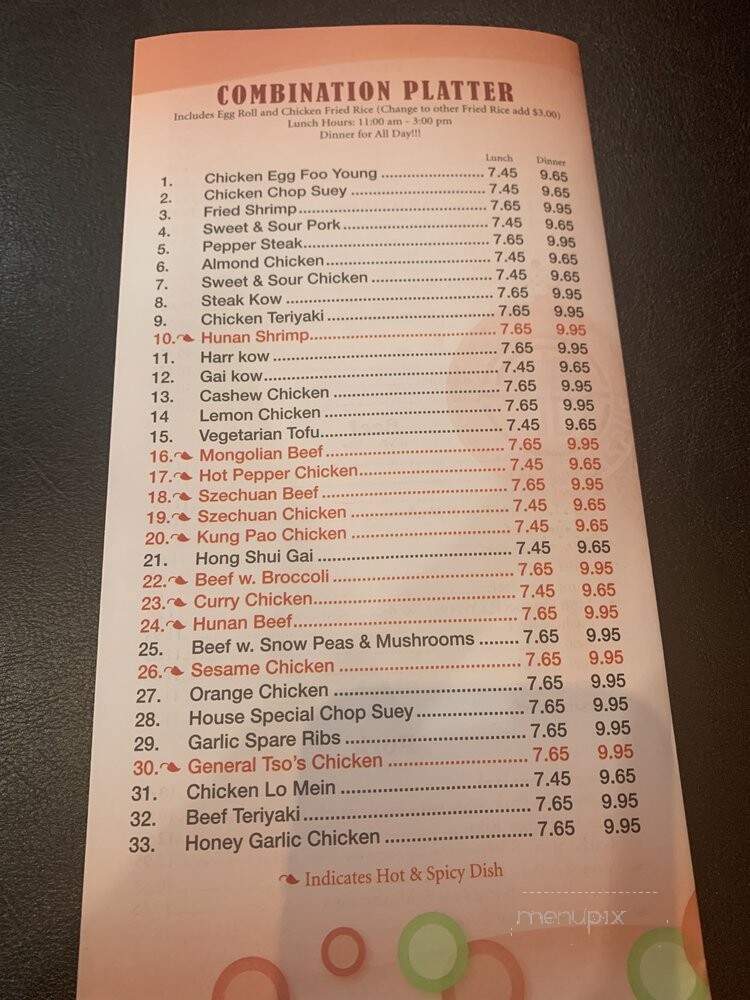 China House Inn - Livonia, MI menu_pic