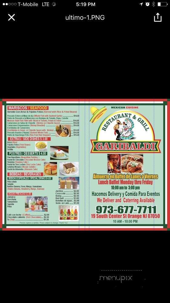 Garibaldi Restaurant and Grill - Orange, NJ menu_pic