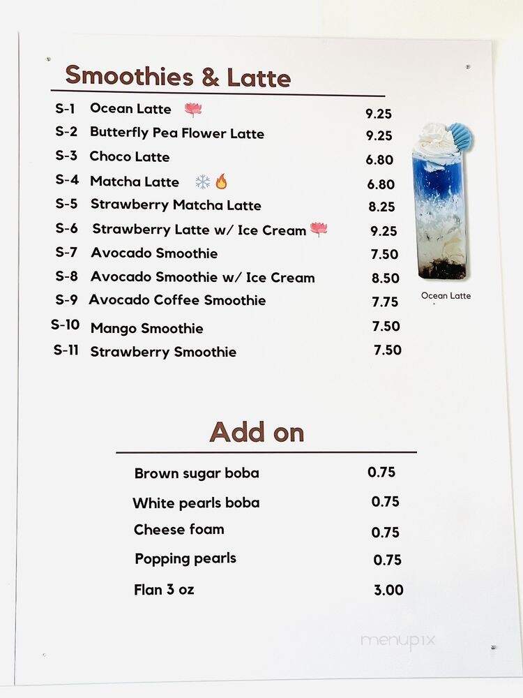 Sen Tea House - Irvine, CA menu_pic