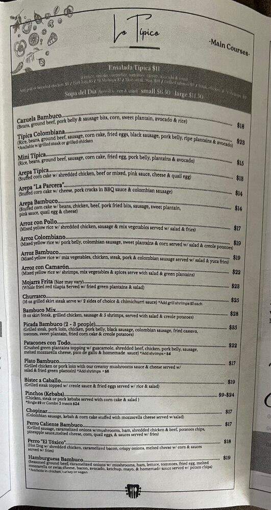 Bambuco - Middletown, NY menu_pic