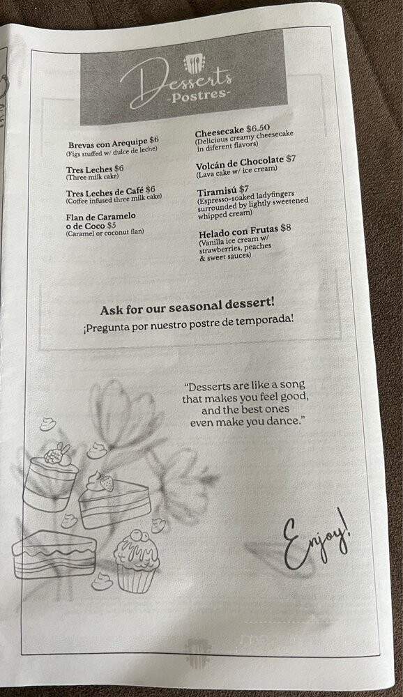Bambuco - Middletown, NY menu_pic