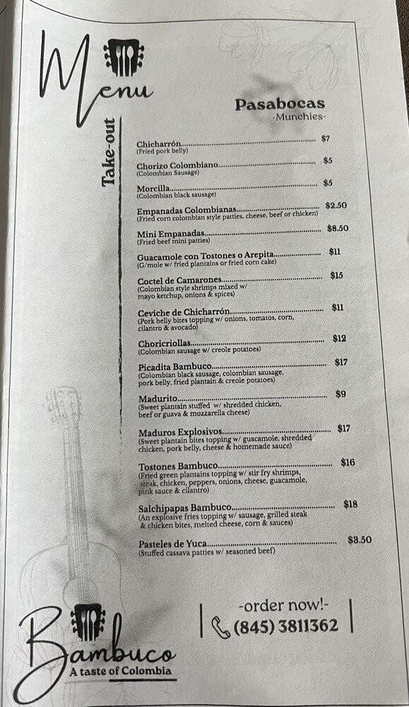 Bambuco - Middletown, NY menu_pic