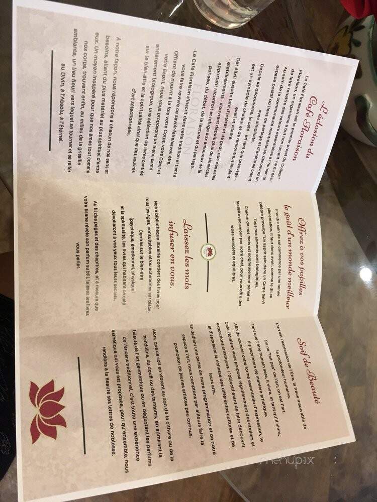 Cafe Floraison - Montreal, QC menu_pic