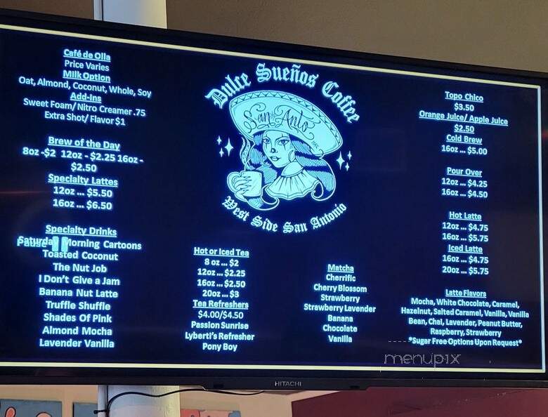 Dulce Suenos Coffee - San Antonio, TX menu_pic