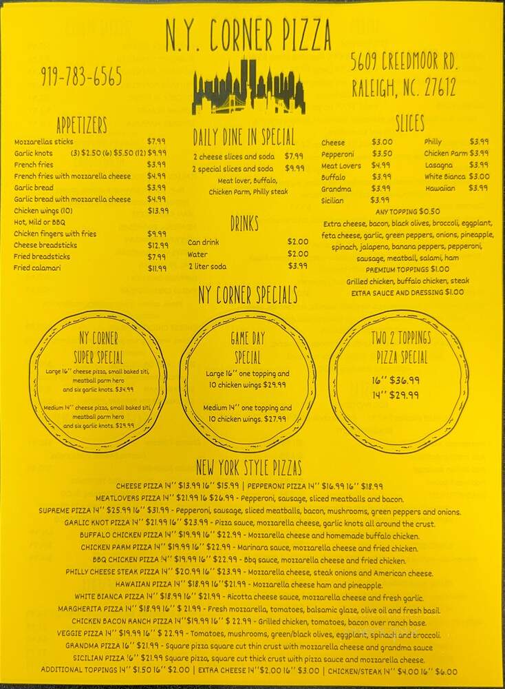 NY Corner Pizza - Raleigh, NC