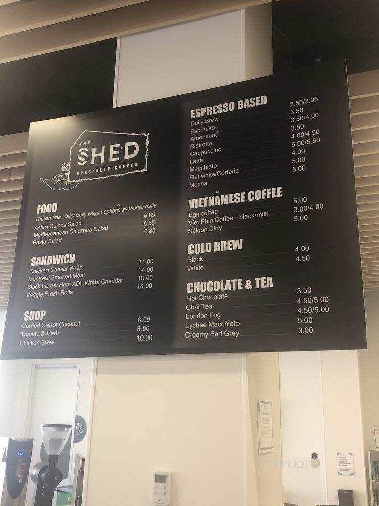 The Shed Coffee - Charlottetown, PE menu_pic
