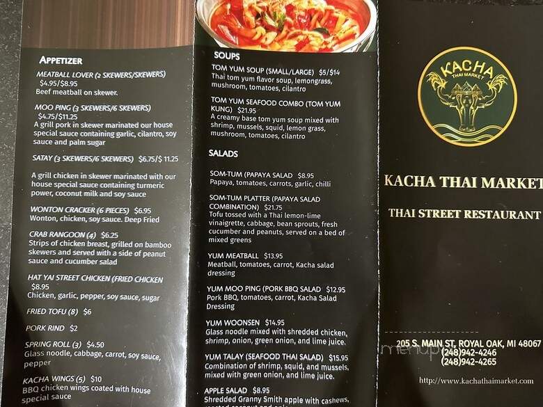 Kacha Thai Market - Royal Oak, MI menu_pic
