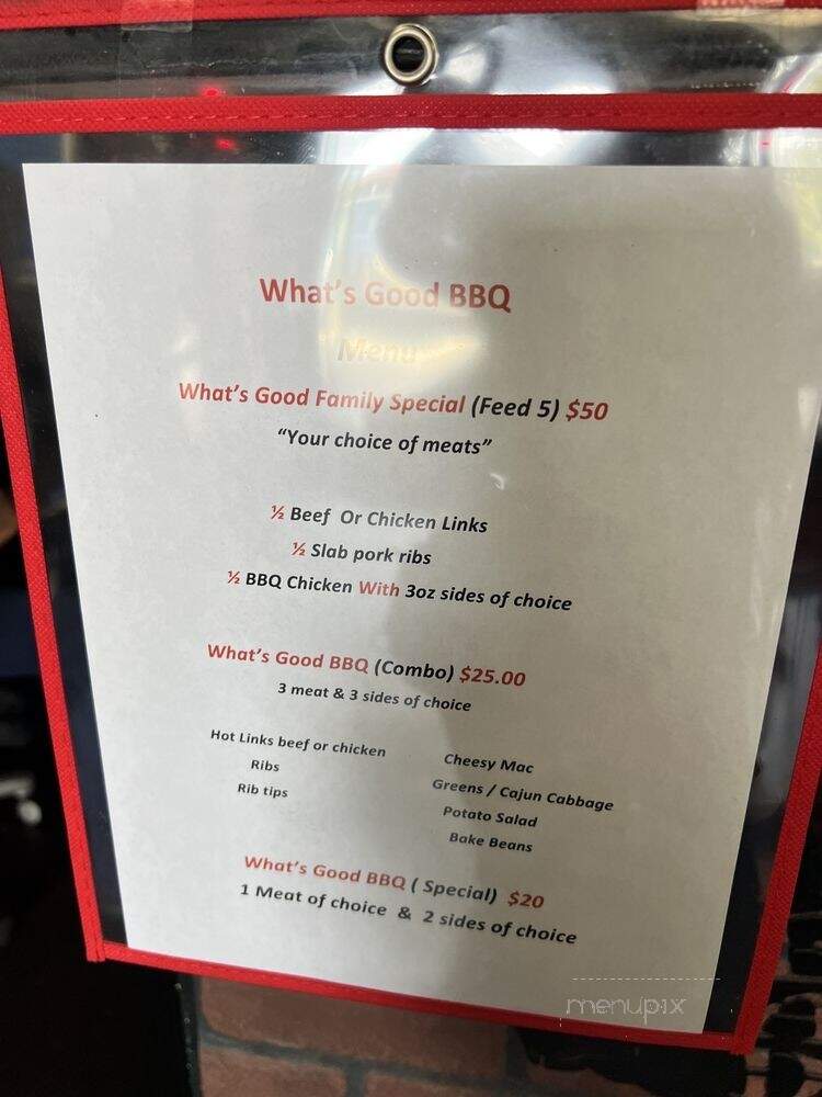 What's Good BBQ - Moreno Valley, CA menu_pic