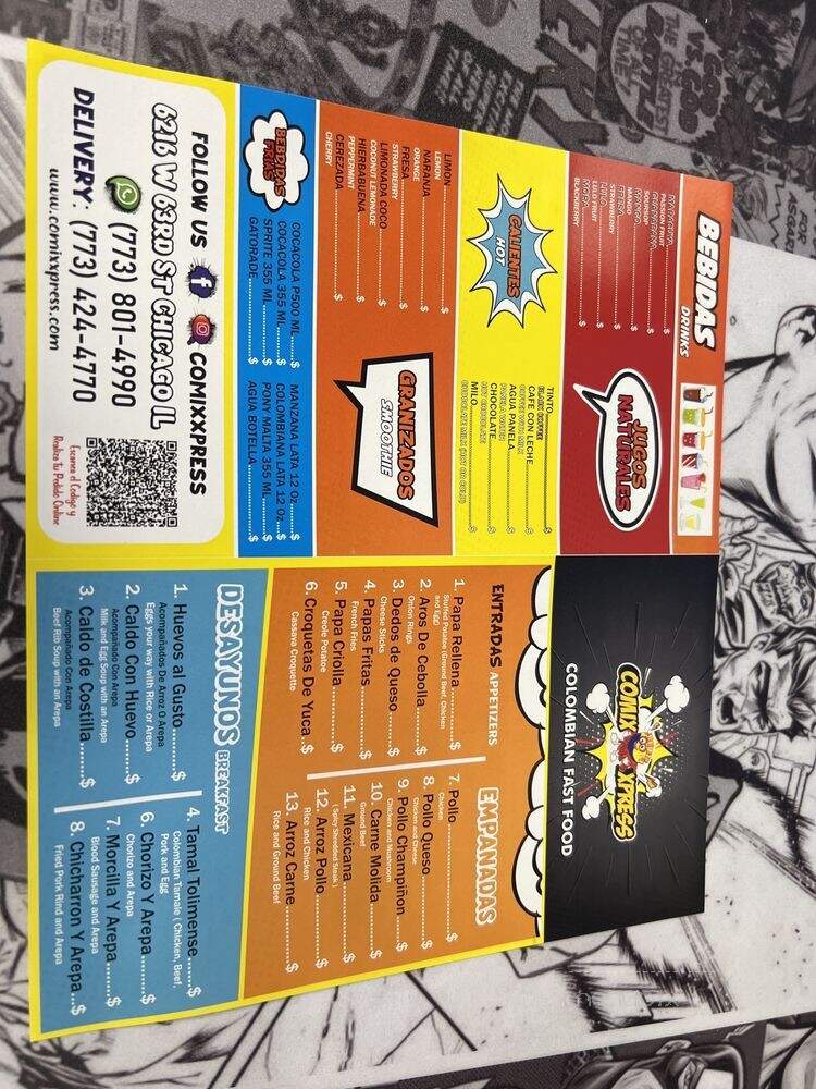 Comix Xpress - Chicago, IL menu_pic