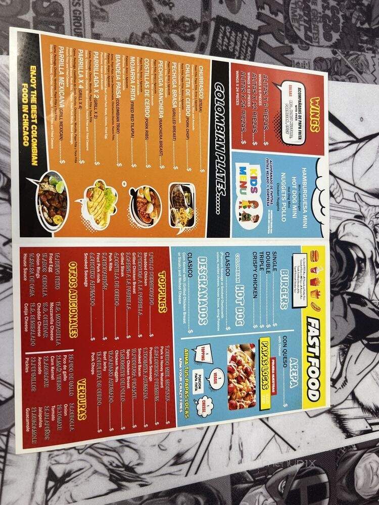 Comix Xpress - Chicago, IL menu_pic