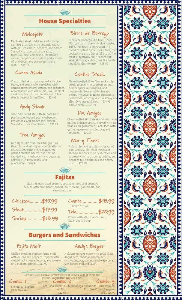 Tacos and More Cantina & Grill - Framingham, MA menu_pic