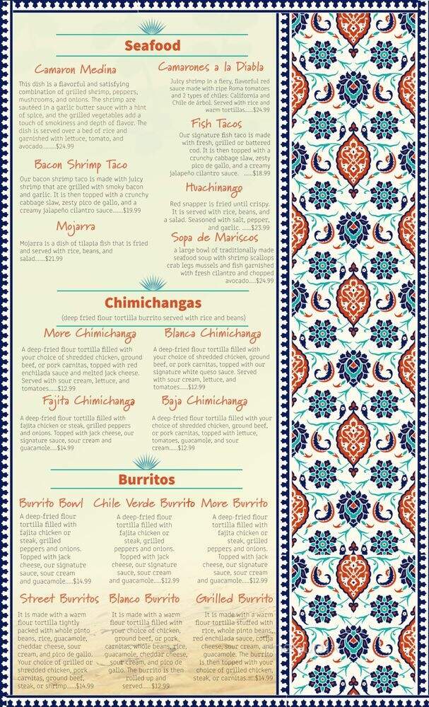 Tacos and More Cantina & Grill - Framingham, MA menu_pic