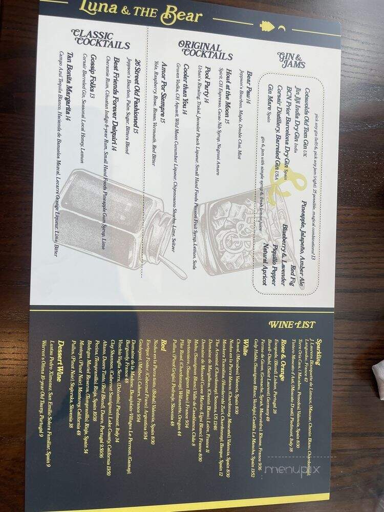 Luna & The Bear - Minneapolis, MN menu_pic