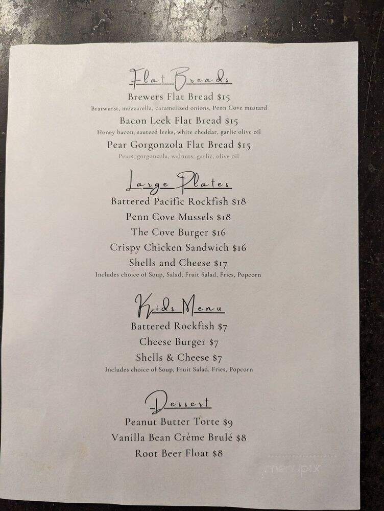 Penn Cove Brewing - Lake Stevens, WA menu_pic
