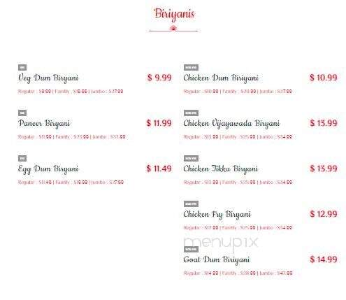 Hyderabad Spices - Etobicoke, ON menu_pic