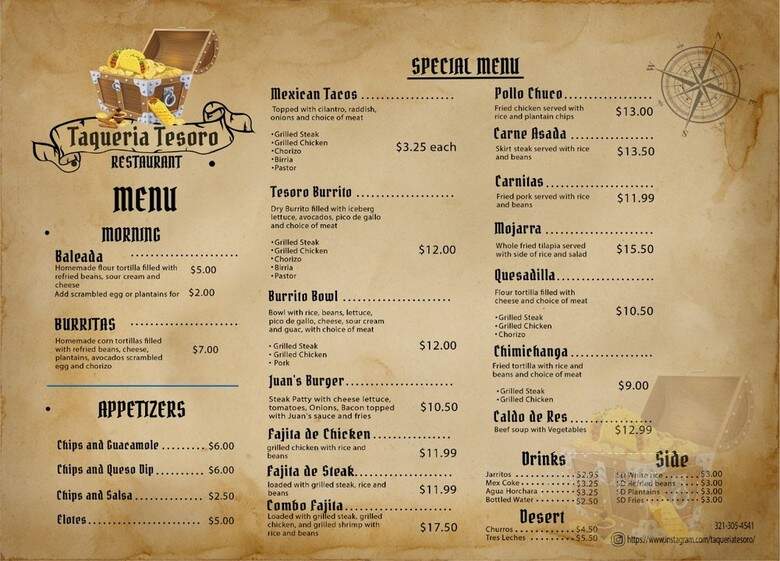 Taqueria Tesoro - Cocoa, FL menu_pic