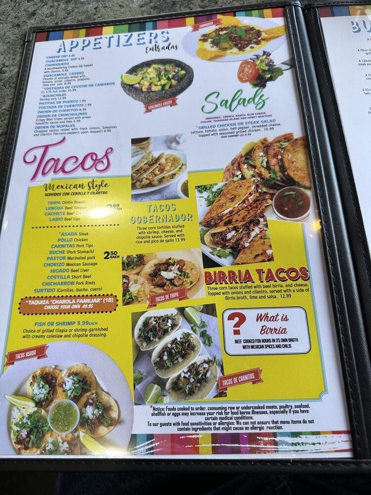 El Patron Taqueria - Murfreesboro, TN menu_pic