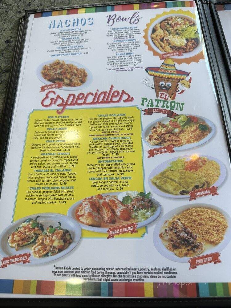 El Patron Taqueria - Murfreesboro, TN menu_pic