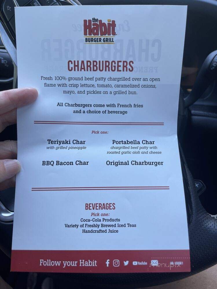 The Habit Burger Grill - University Place, WA menu_pic