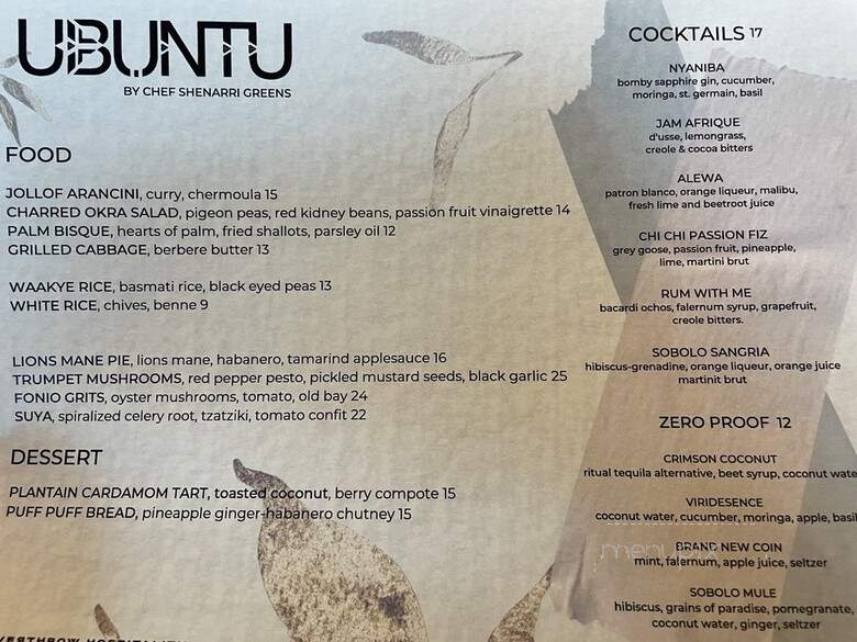 Ubuntu - Los Angeles, CA menu_pic