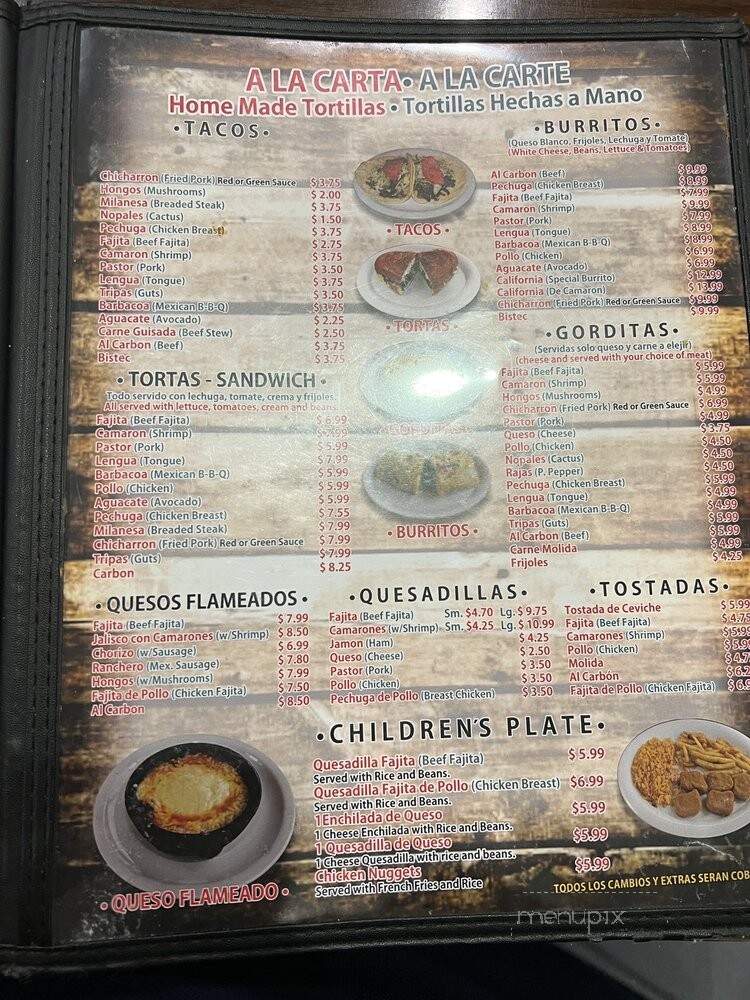 Taquerias De Jalisco - South Houston, TX menu_pic