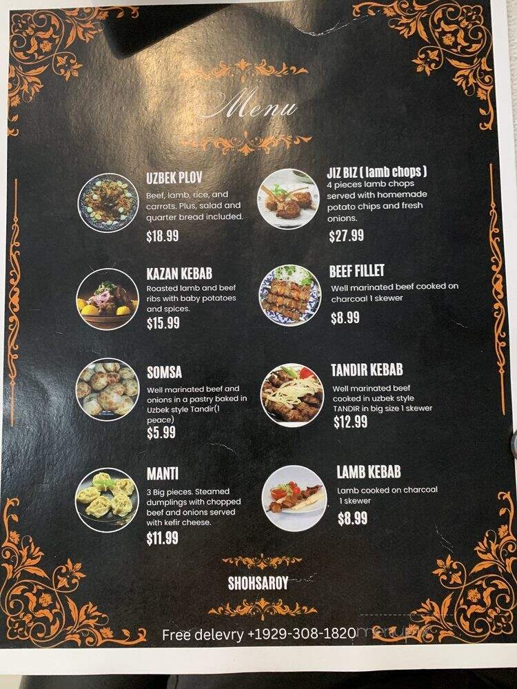 Shohsaroy Restaurant - Brooklyn, NY menu_pic