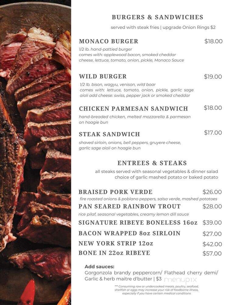 Monaco Steakhouse & Sports Bar - Columbia Falls, MT menu_pic