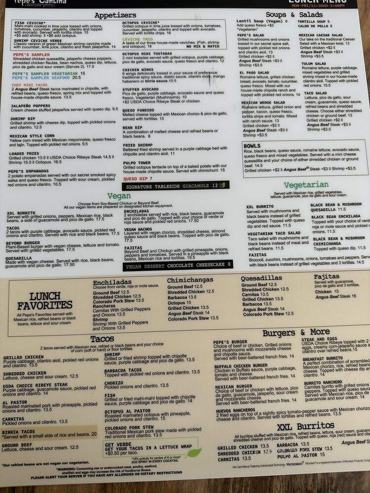 Pepe's Cantina - Oviedo, FL menu_pic