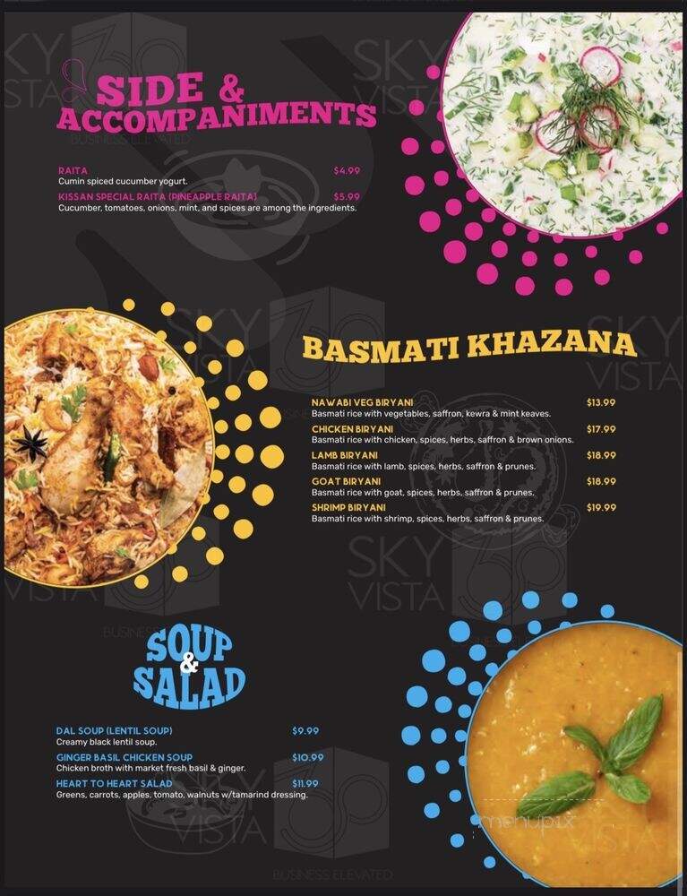 Kissan Indian Cuisine - Fontana, CA menu_pic