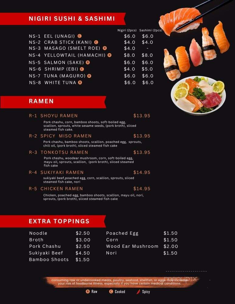 Masago Sushi & Asian Bistro - Jenks, OK menu_pic