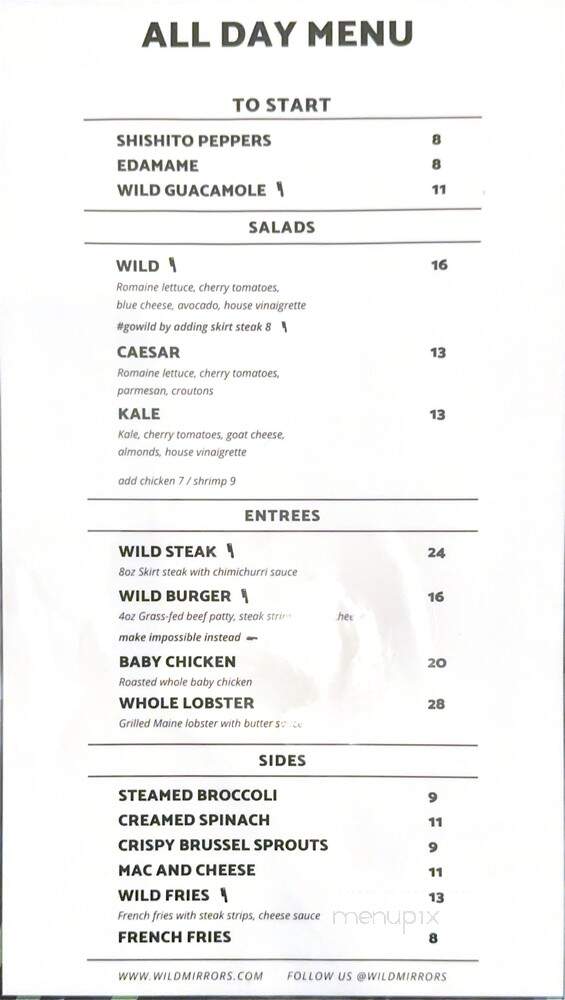 Wild Mirrors - New York, NY menu_pic