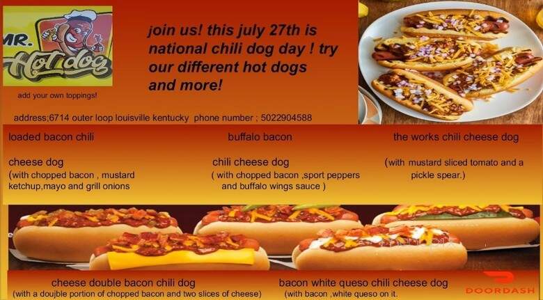 Mr Hot Dog - Louisville, KY menu_pic