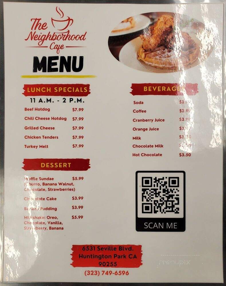 The Neighborhood Cafe - Huntington Park, CA menu_pic