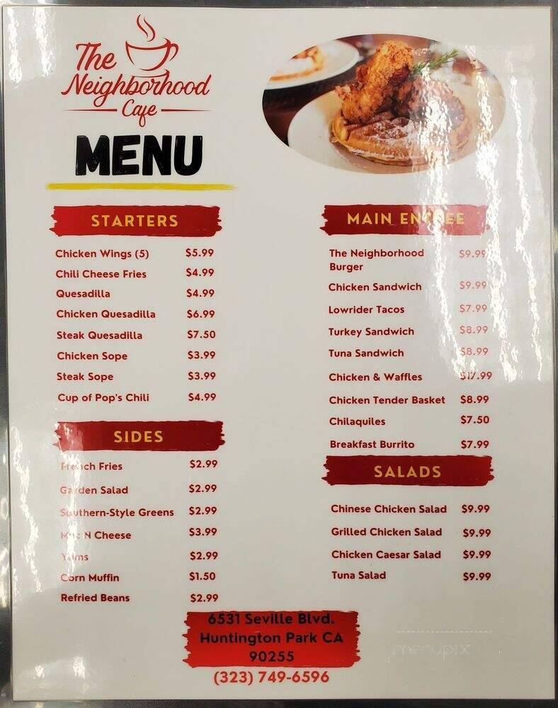 The Neighborhood Cafe - Huntington Park, CA menu_pic