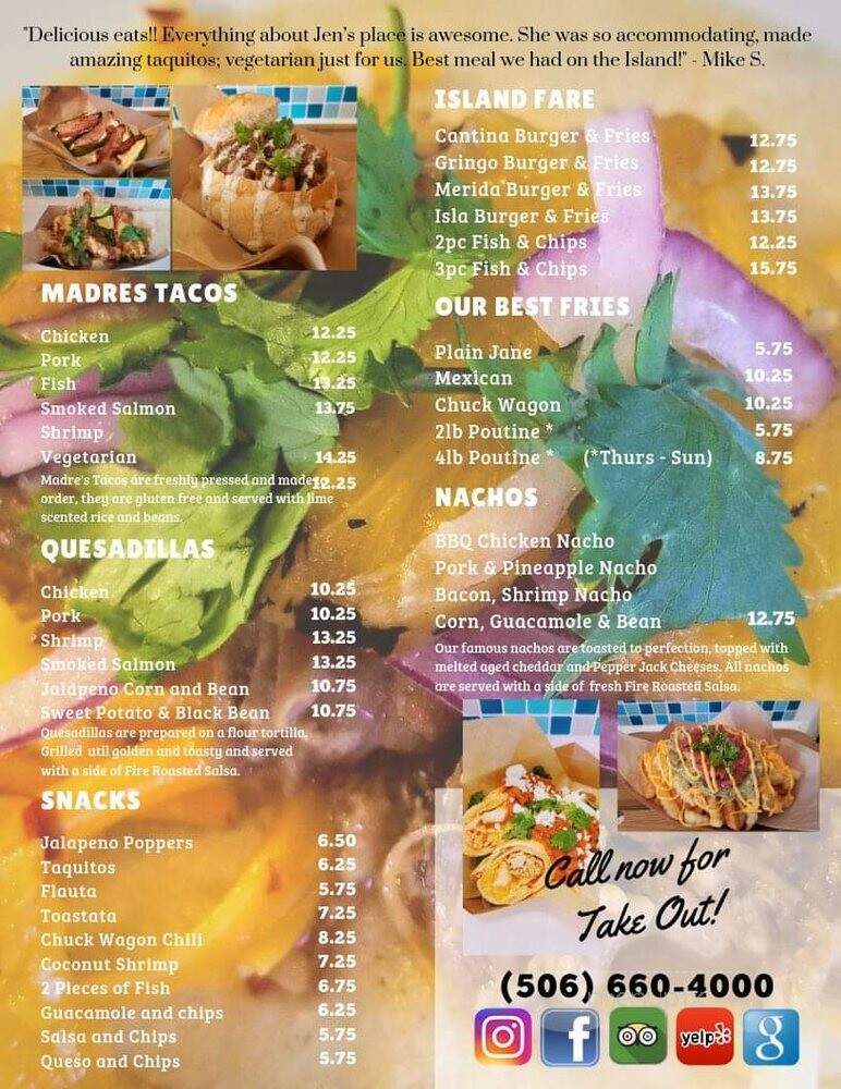 Isla Cocina - Grand Manan, NB menu_pic