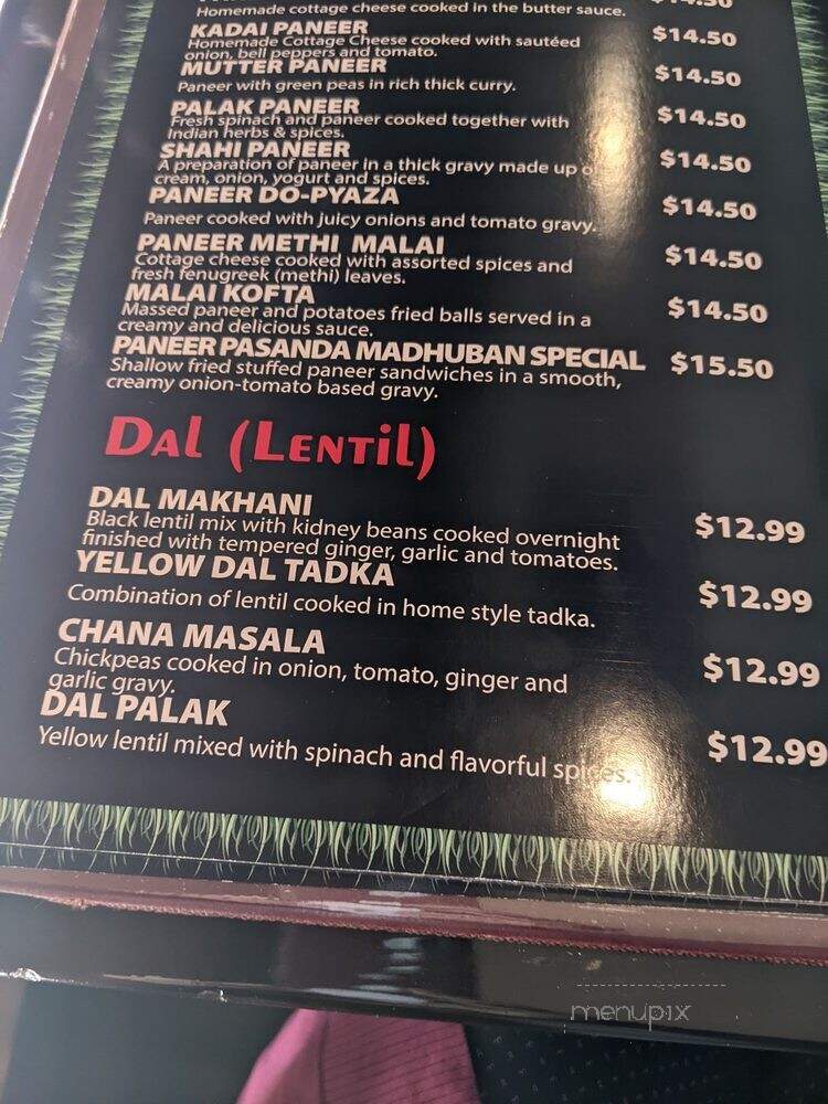 Madhuban Fine Indian Cuisine - Edmonton, AB menu_pic