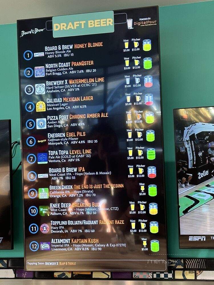 Board and Brew - Santa Ana, CA menu_pic