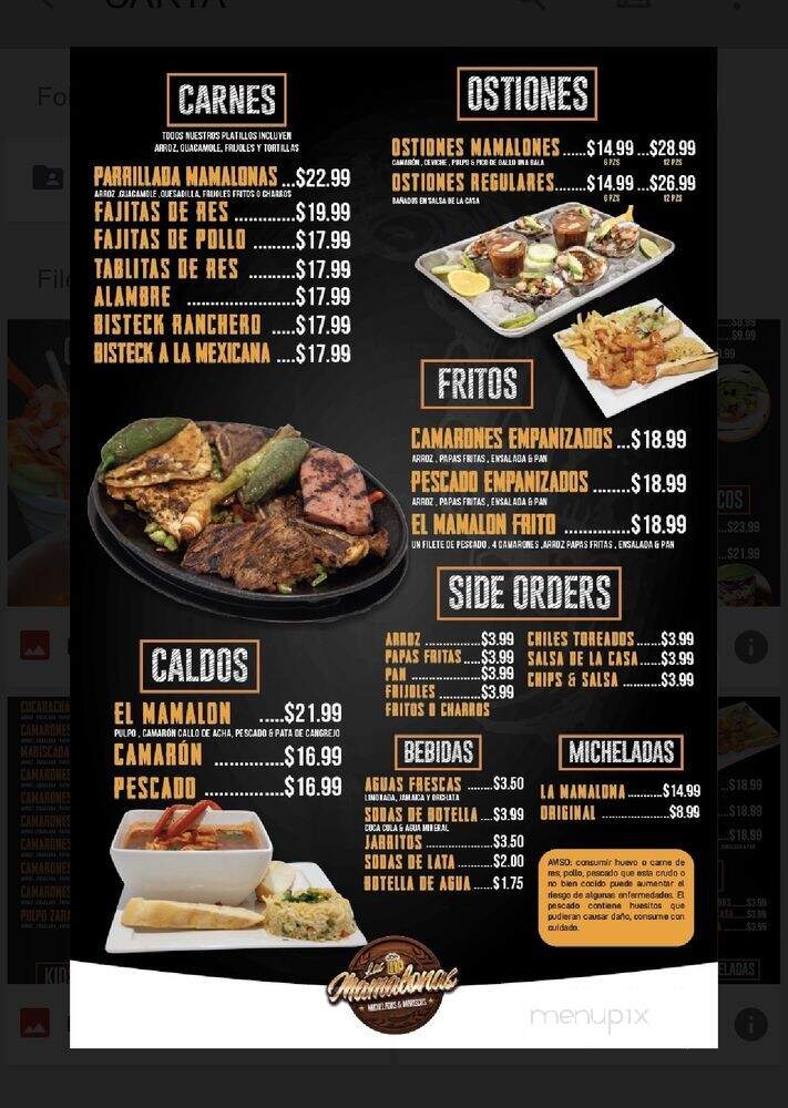 Las Mamalonas Micheladas y Mariscos - Dallas, TX menu_pic