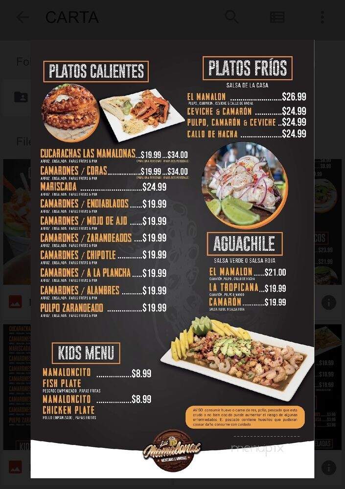 Las Mamalonas Micheladas y Mariscos - Dallas, TX menu_pic