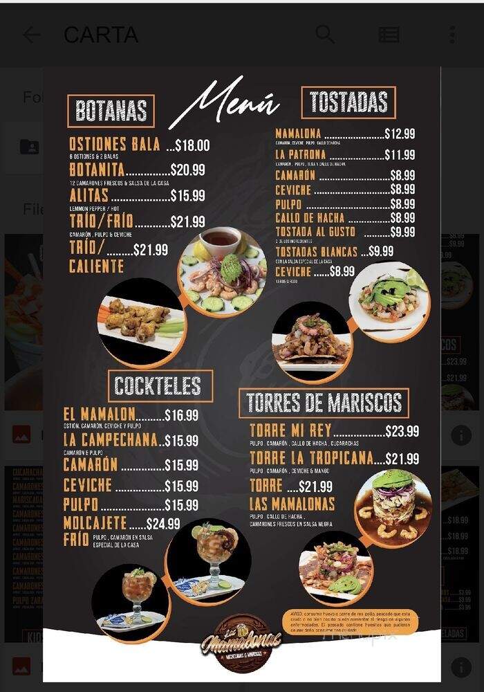 Las Mamalonas Micheladas y Mariscos - Dallas, TX menu_pic