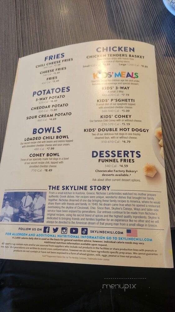 Skyline Chili - Springfield, OH menu_pic