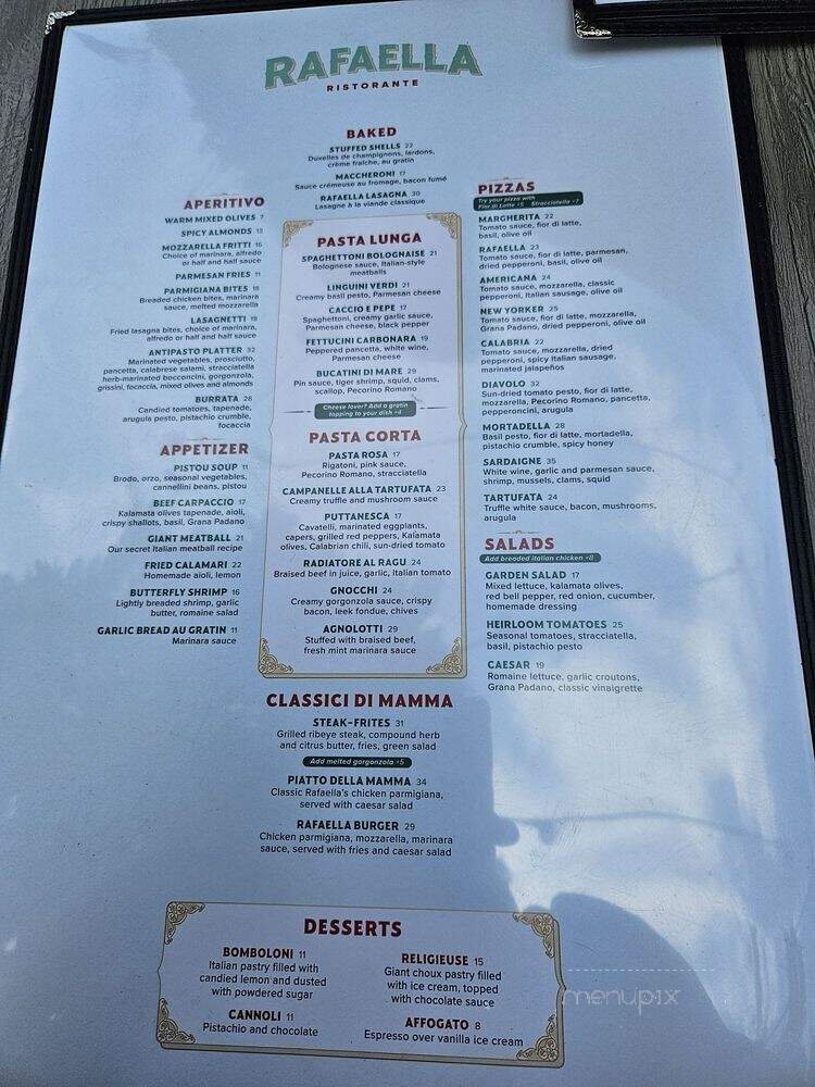 Rafaella Ristorante - Quebec City, QC menu_pic