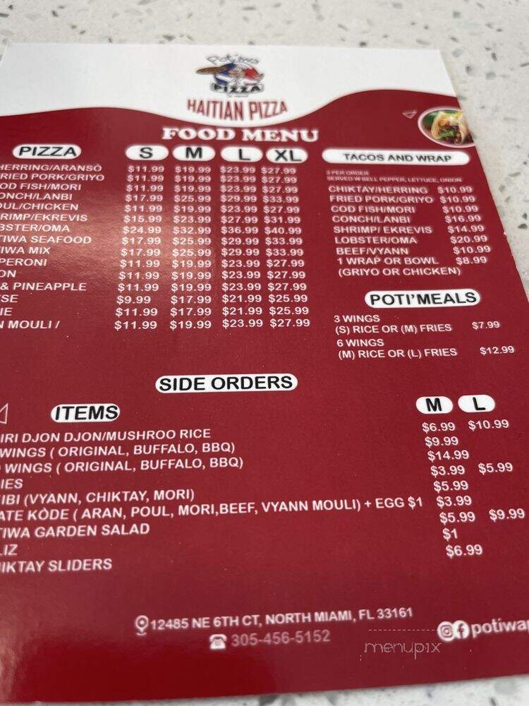 Potiwa Pizza - Miami Gardens, FL menu_pic