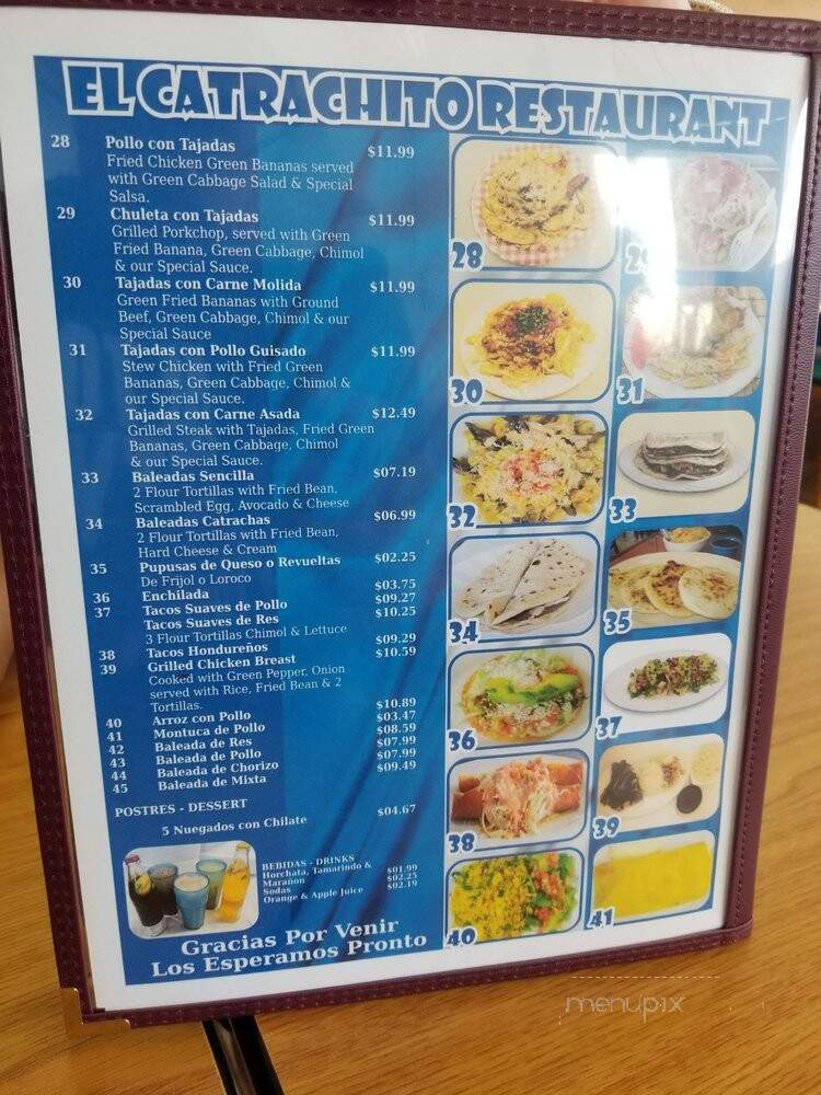 El Catrachito Restaurant - Takoma Park, MD menu_pic