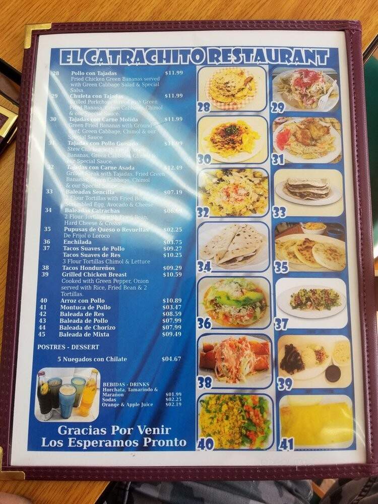 El Catrachito Restaurant - Takoma Park, MD menu_pic
