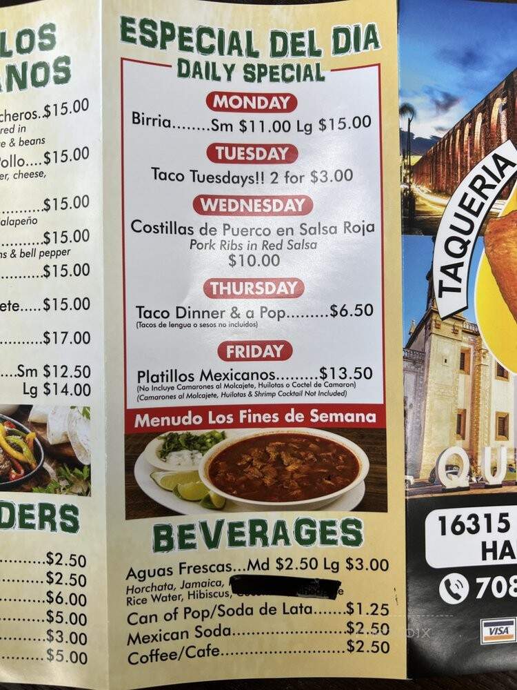 Taqueria Queretaro - Harvey, IL menu_pic