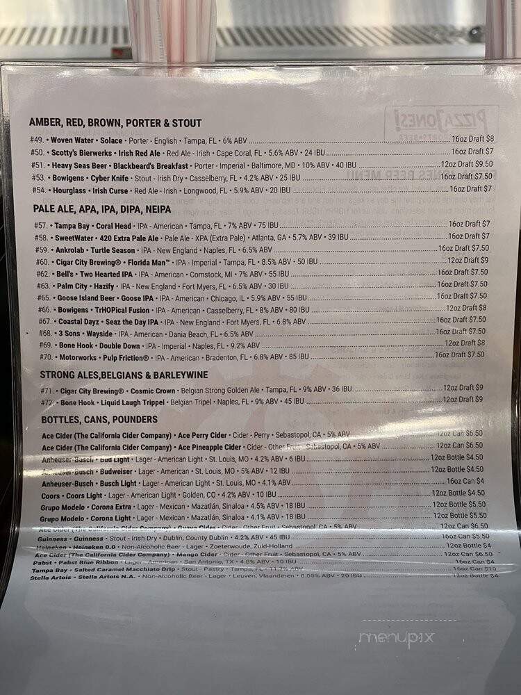 Pizza Jones - Naples, FL menu_pic