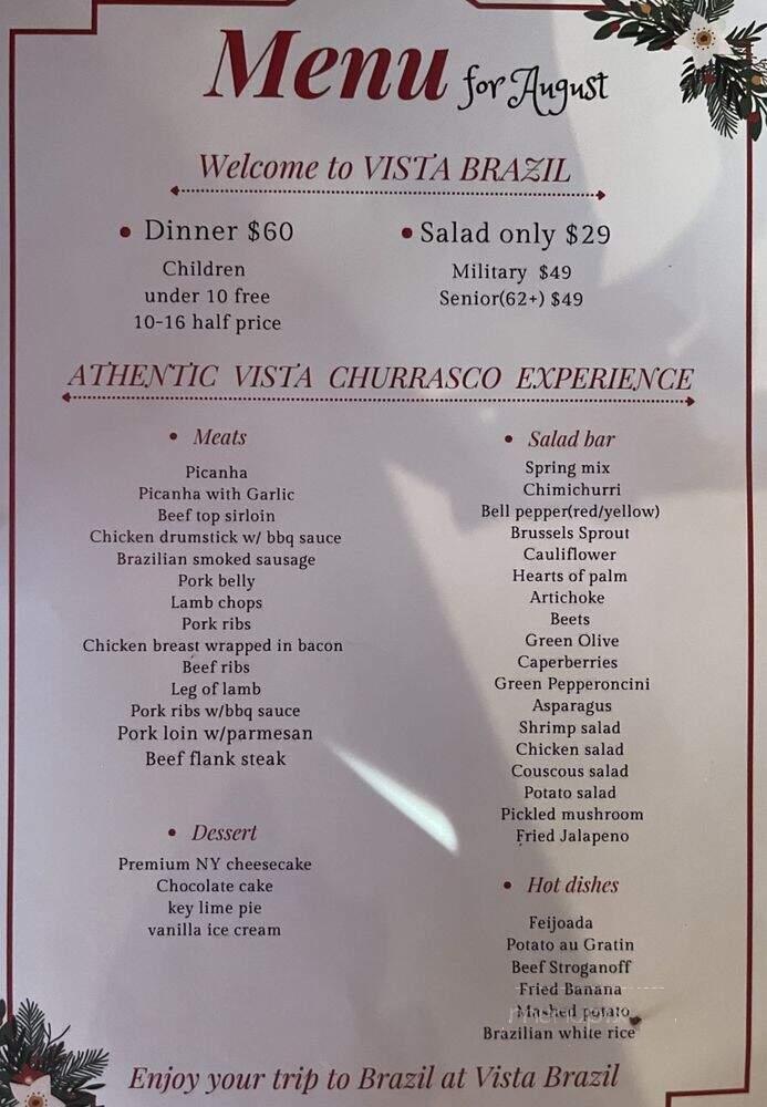 Vista Brazilian Steakhouse - Walnut, CA menu_pic