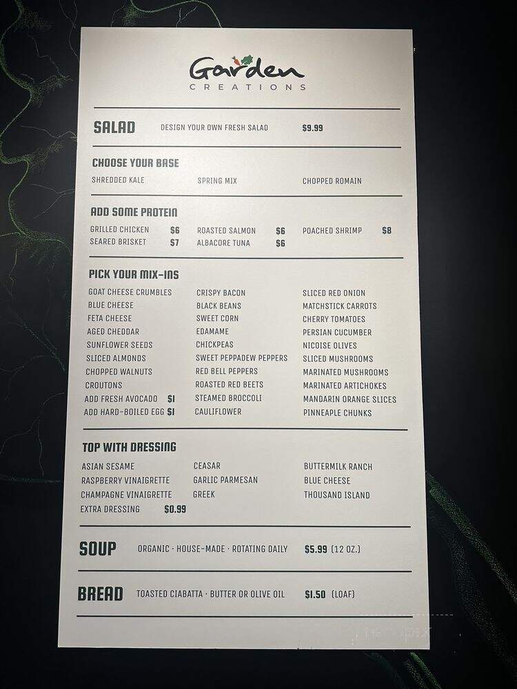 Garden Creations - Canoga Park, CA menu_pic
